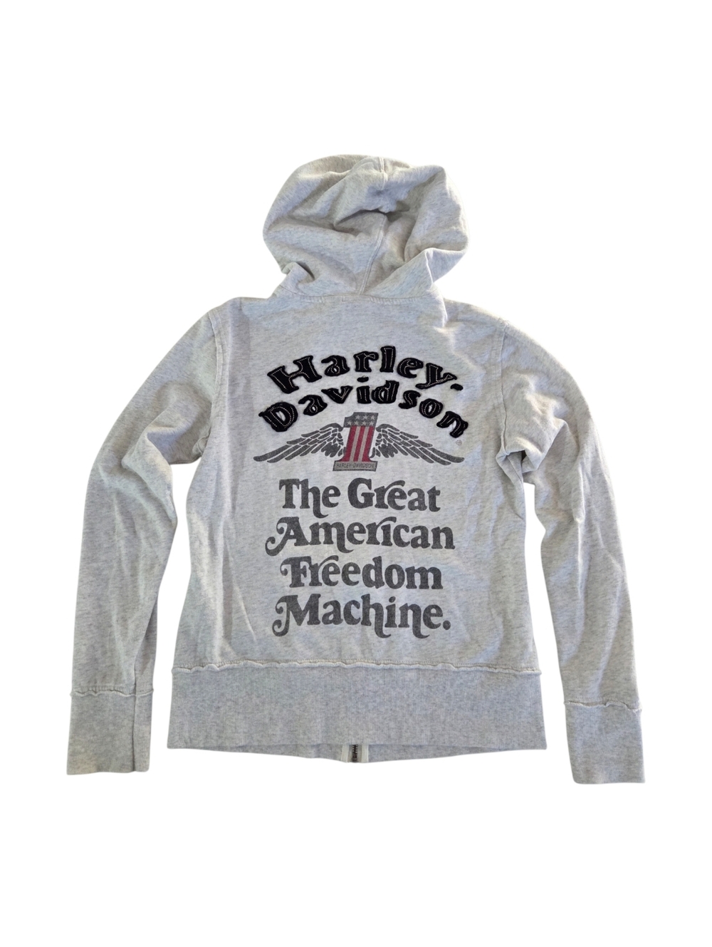 Harley Davidson Y2K Vintage Graphic Print Full Zip Hoodie Women's Size Medium